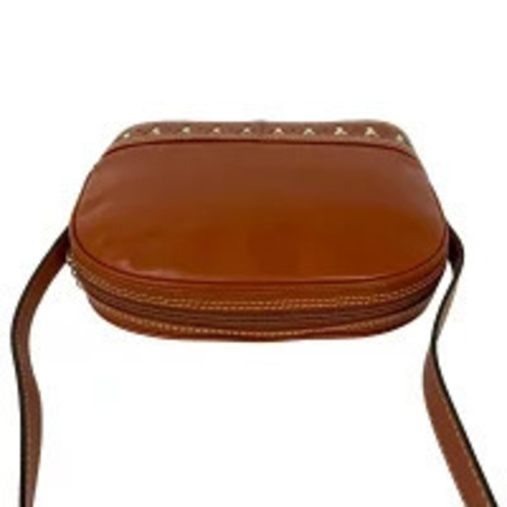 Saint Laurent L Cutout Leather Shoulder Bag Orange Brown - Picture 4 of 10